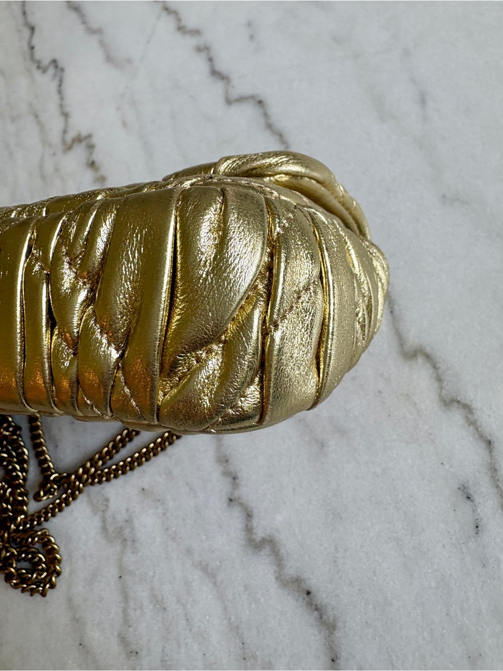 Tory Burch Kira Gold Quilted Leather Chain-Crossbody / Shoulder Bag - Picture 8 of 15